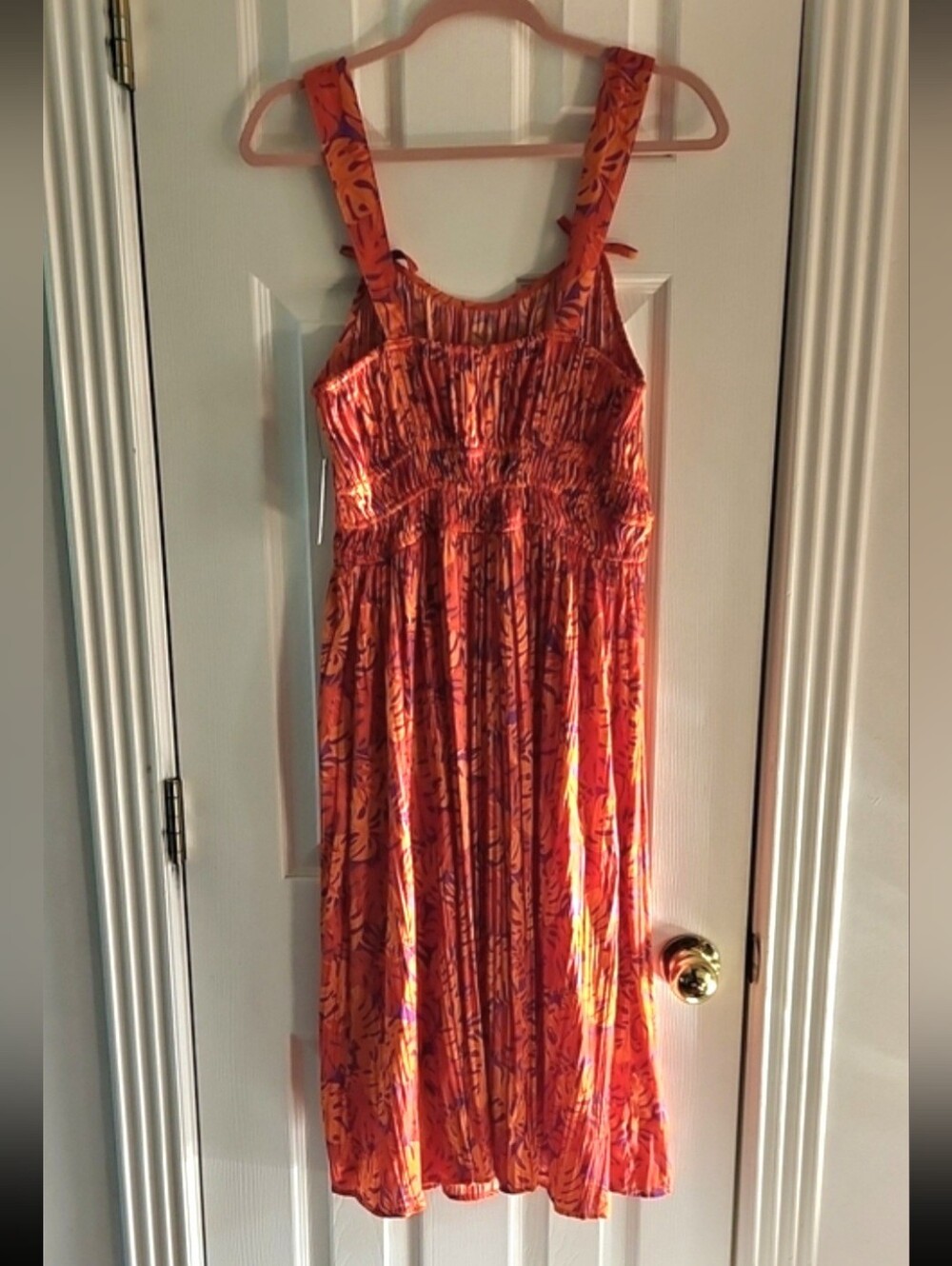 Nine West Orange and Purple Printed Summer Dress, NWT, Sz M - Picture 2 of 8